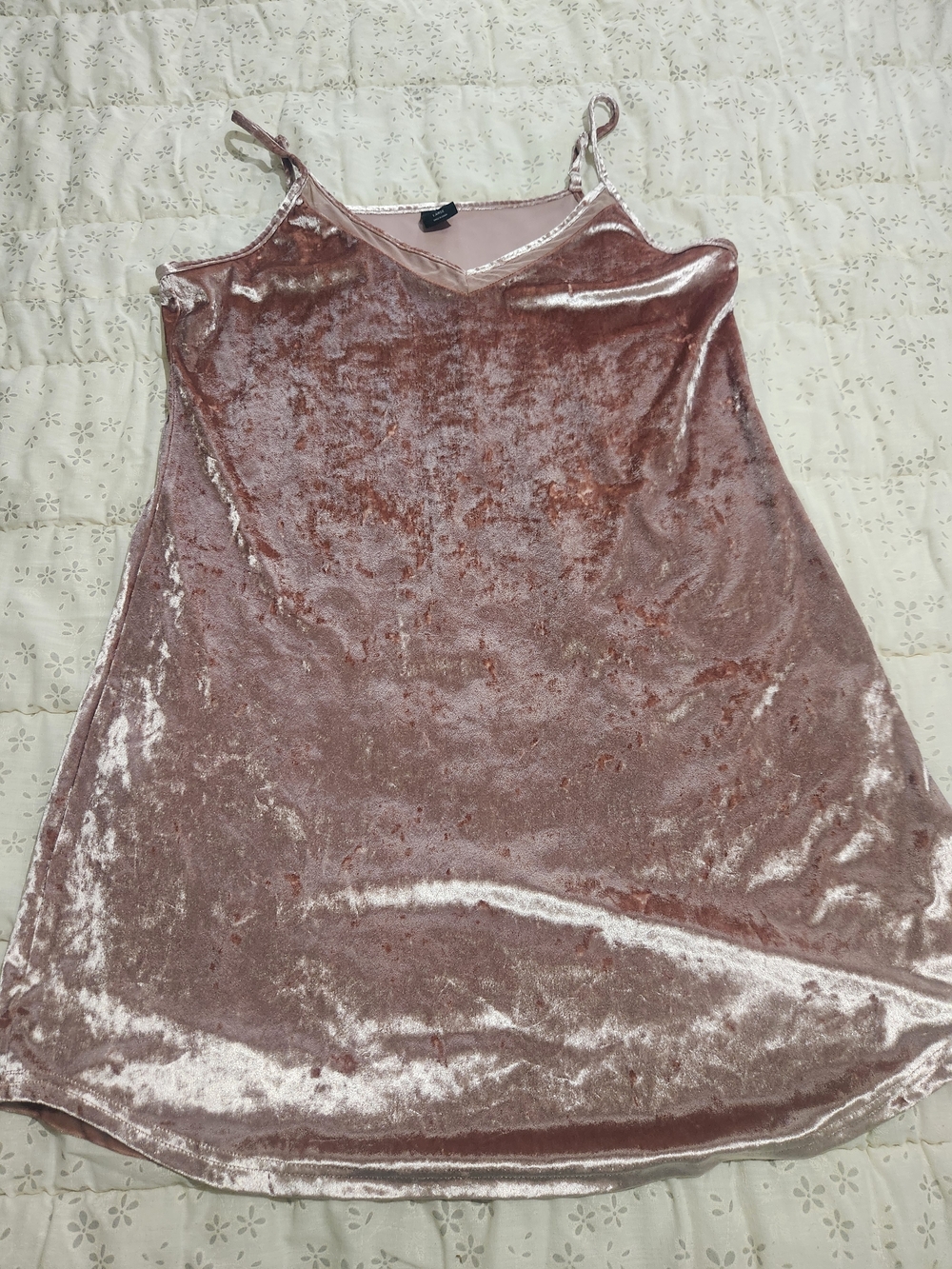 Crushed Velvet Slip Mini Dress in Dusty Rose